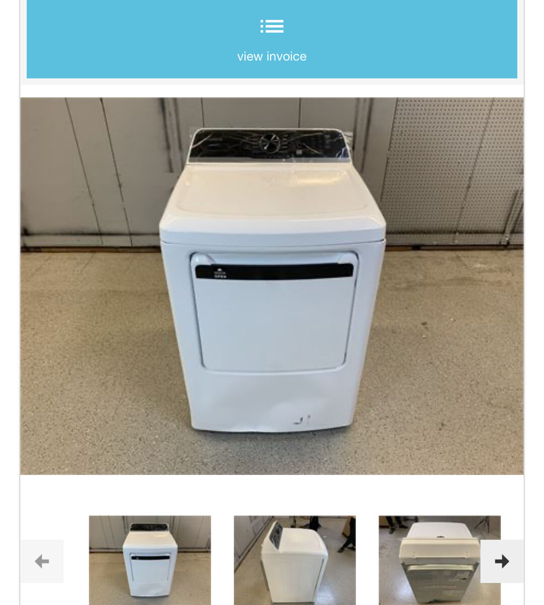 New Frigidaire 7 cu.ft. vented Top Load Electric Dryer - White (MSRP: $854.10)