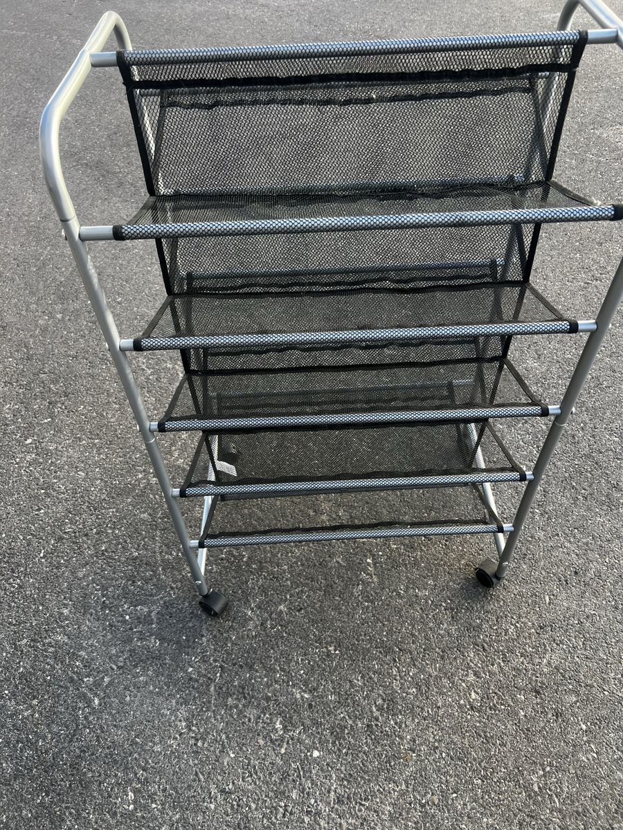 Rolling Mesh Shoe Rack / Organizer Cart
