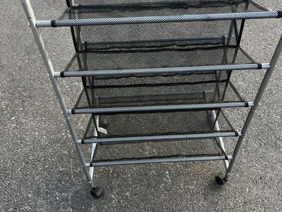 Rolling Mesh Shoe Rack / Organizer Cart