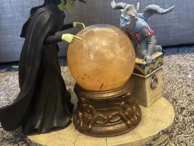 Wizard of Oz Wicked Witch with Crystal Ball and Flying Monkey Figurine