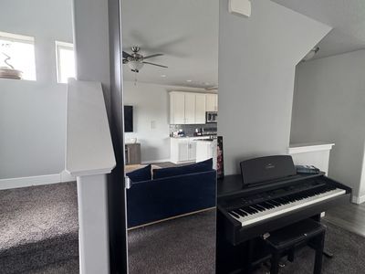 Full Length Mirrored Storage Cabinet / Wardrobe with Dark Finish