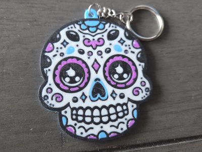 sugar skull keychain dia de los muertos keychains