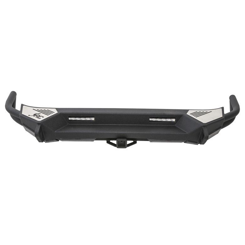 Rough Country Rear LED Bumper for Jeep Wrangler JK/JL & Gladiator JT - Black Steel, Tow Hitch