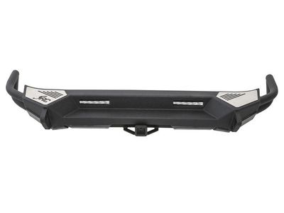 Rough Country Rear LED Bumper for Jeep Wrangler JK/JL & Gladiator JT - Black Steel, Tow Hitch