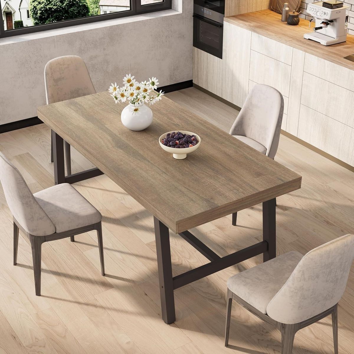 GarveeHome Industrial Dining Table 63"