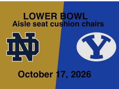 BYU vs. Notre Dame Football Tickets Lower Bowl- (Aisle Seats and cushion chairs) 3 tickets