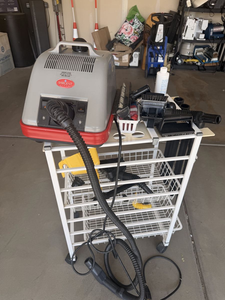Sargent Steam Cleaner System with Rolling Cart & Attachments