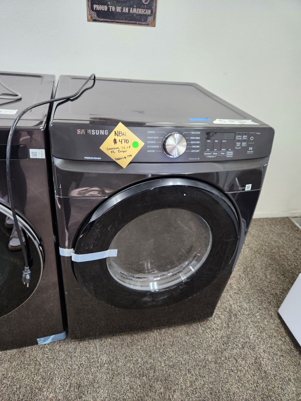 BRAND NEW! SAMSUNG 7.5 CF FRONTLOAD GAS DRYER!