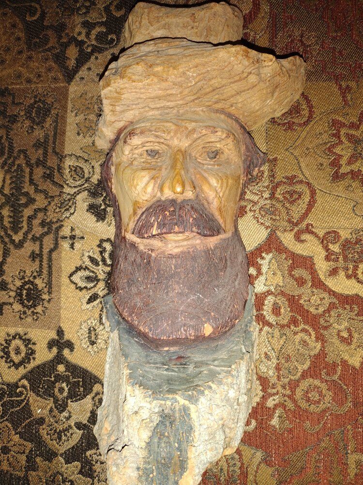 Hand Carved Wood Spirit Folk Art Piece Carving Man