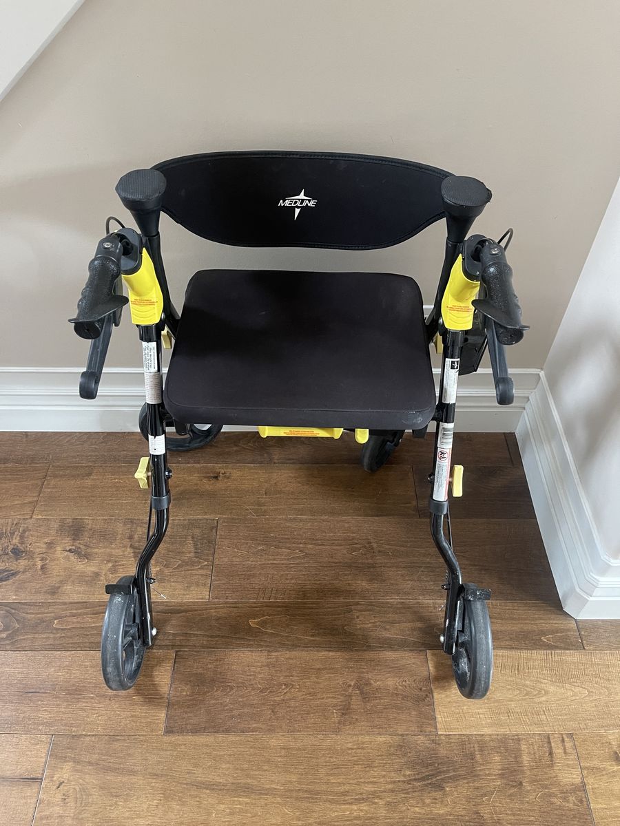 Medline Premium Empower Folding Rollator Walker - Black