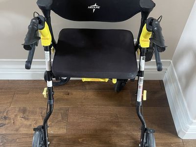 Medline Premium Empower Folding Rollator Walker - Black