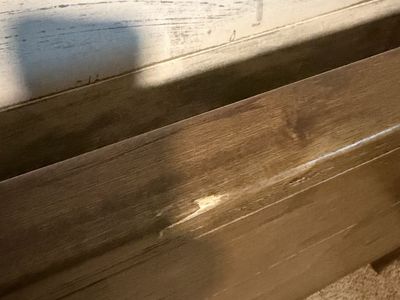 King Size Wooden Bed Frame with Headboard - Dark Brown Wood Slats Included