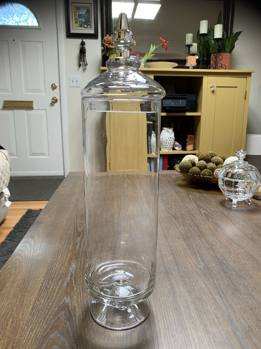20” Glass Pedestal Apothecary Jar