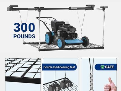 Overhead Garage Storage Rack with Lifting Crank, New in Box**