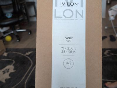 Ivilon Drapery Rod Set Ivory Finish 28-48 Inches 5/8 Inch Diameter