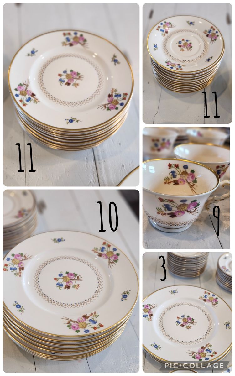 China, tea cup and saucer set of 24