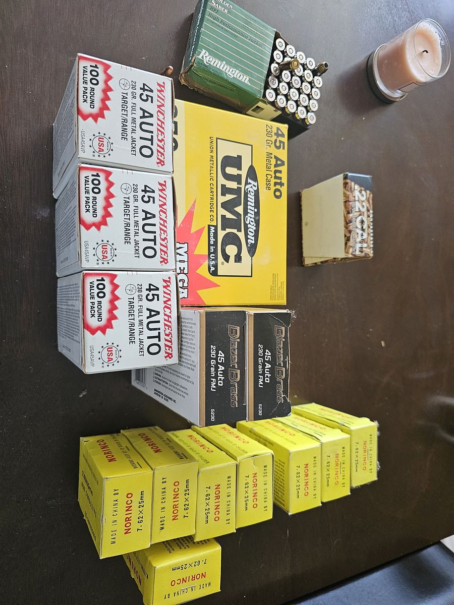 Ammo lot.    45 fmj. 7.62