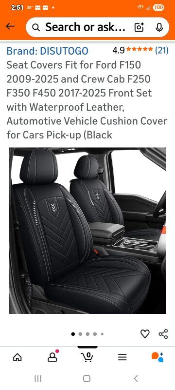 New in Box! F150/250/350/450 Seat Covers (FRONT)