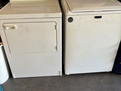 Maytag Top-Load Washer and Front-Load Electric Dryer Set - White
