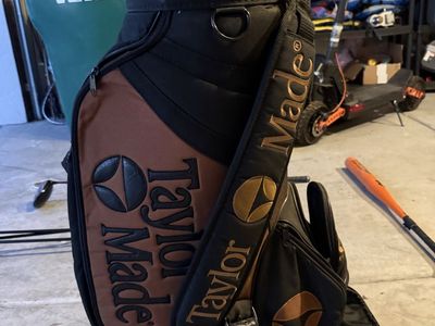TaylorMade Golf Bag with "Woods" - Black & Brown Cart/Stand Bag