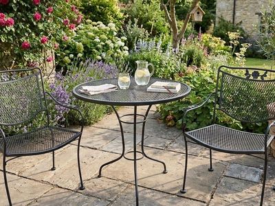 Vintage Black Wrought Iron Patio | Bistro Set