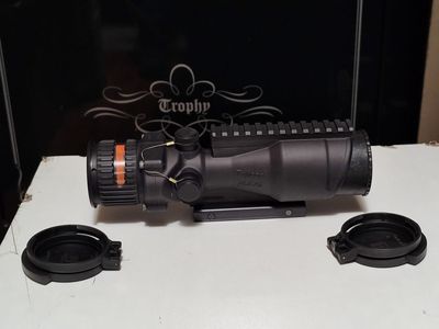 Trijicon ACOG TA648-308 6x48 .308 Red Chevron Scope with Tenebraex TA97 ARD Military Optic