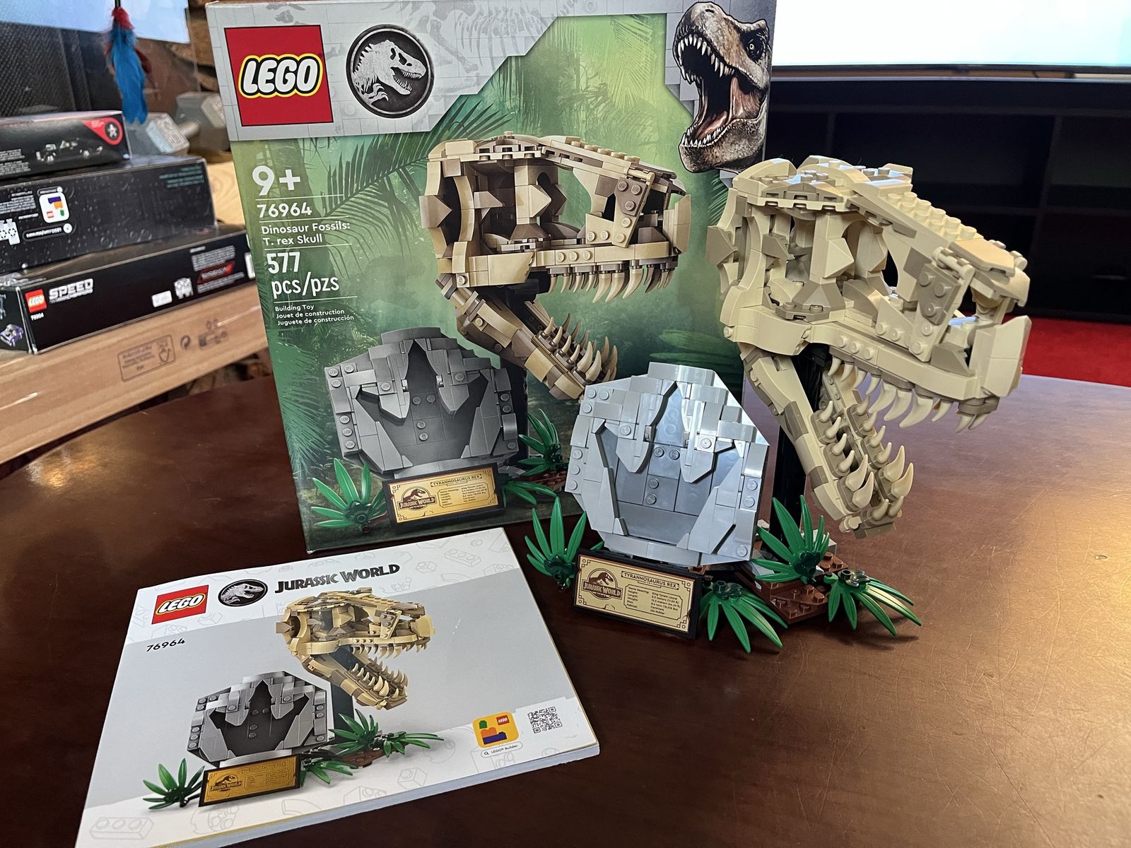 LEGO Jurassic World Dinosaur Fossils: T. rex Skull Set 76964 Built with Box & Manual