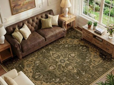 Machine Washable Pet-Friendly Persian-Style Area Rug - Easy Clean, Water Repellent