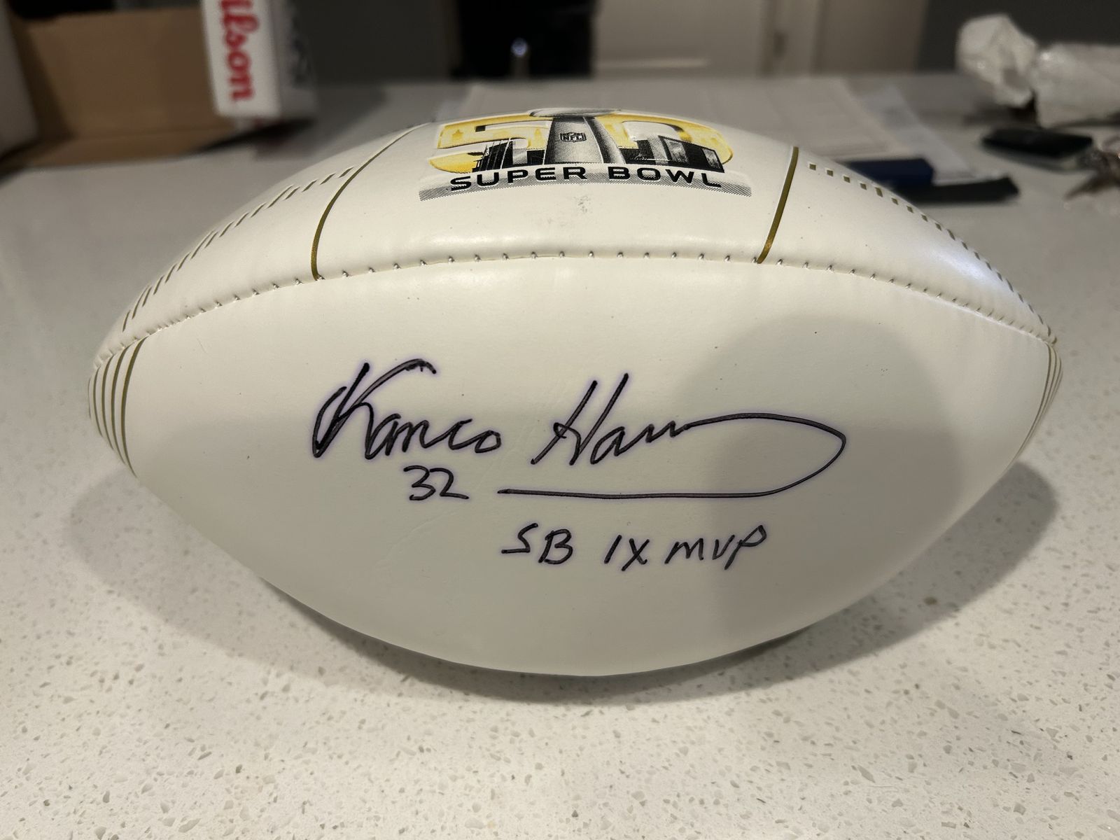 Franco Harris signed football