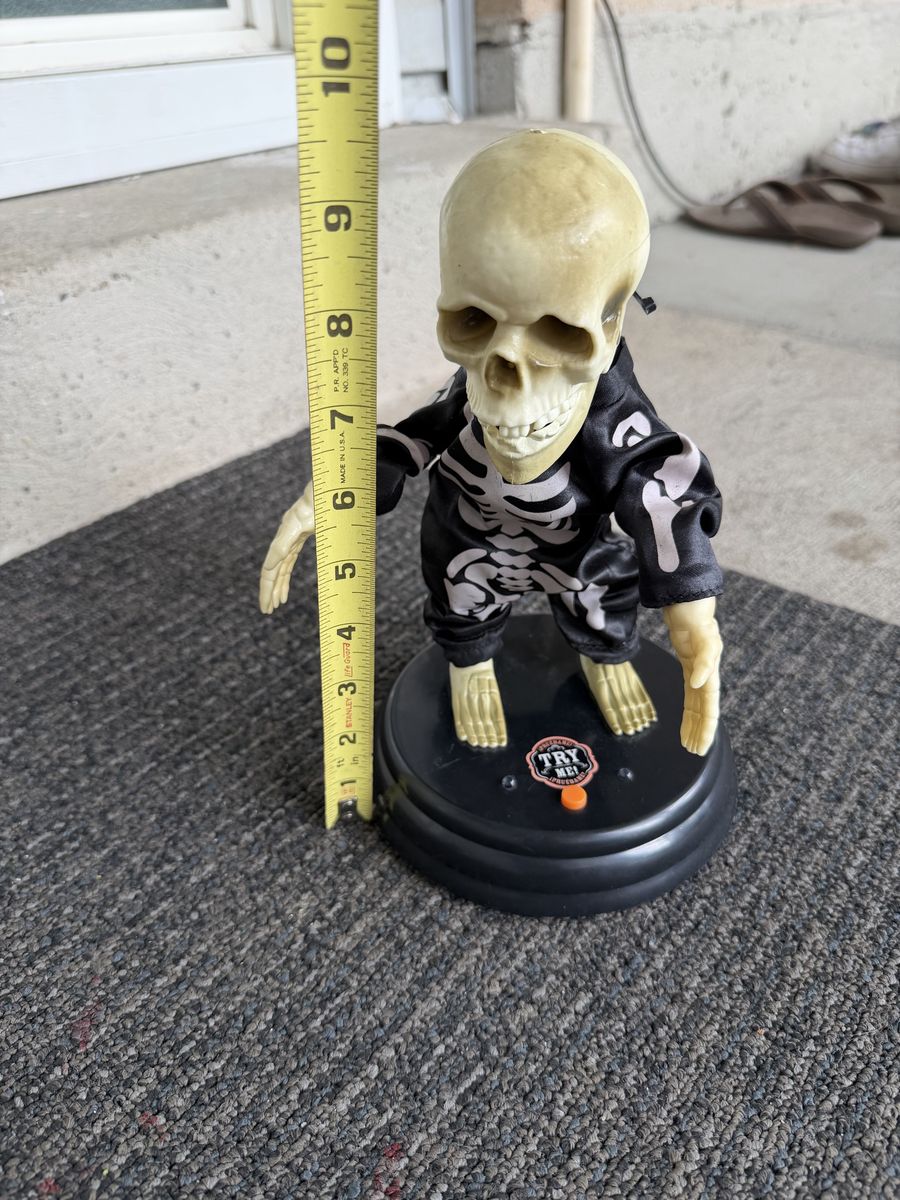 Animated Skeleton in Pajamas Halloween Prop 9 Inch