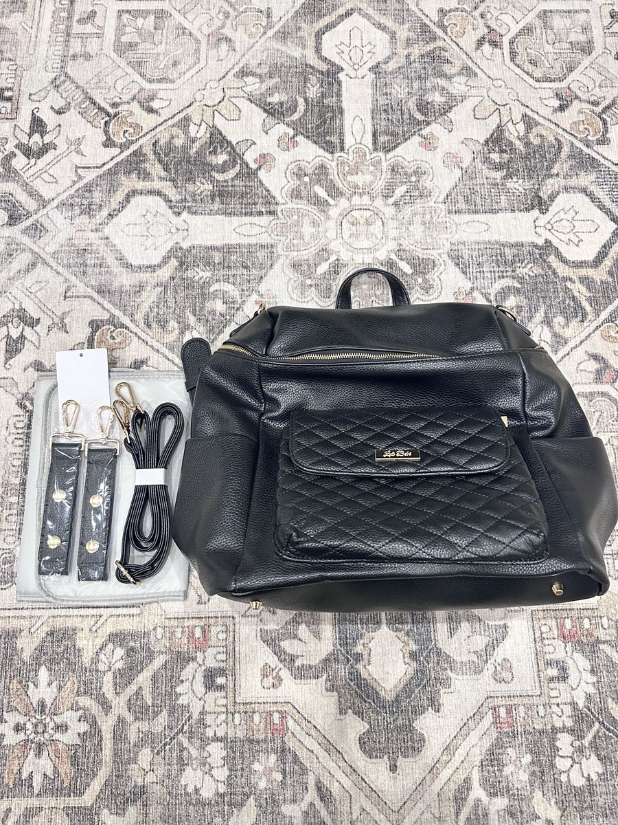 Luli Bebe Monaco Signature Diaper Bag Ebony Black