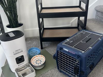 Misc Cat Items – Auto Feeder, Bowls Sets, Carrier, Cat Bunk Bed