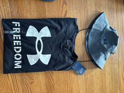 Brand New Under Armour Bucket Hat and Freedom Tee