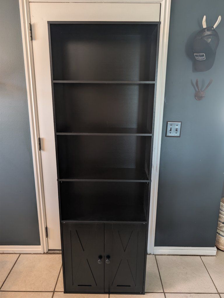 Black bookshelf