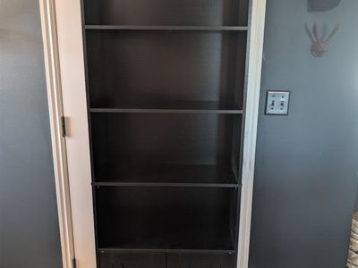 Black bookshelf