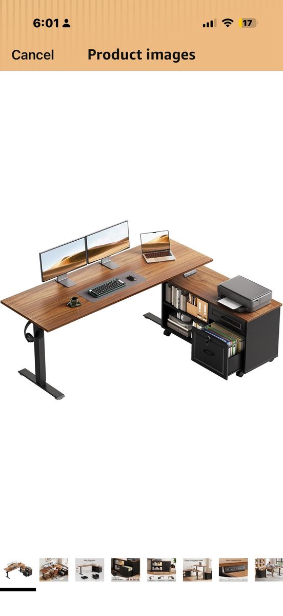 55 Inch L Shaped Electric Standing Desk