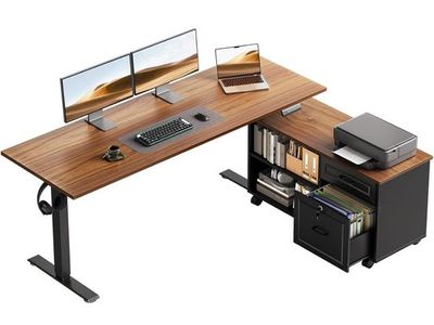 55 Inch L Shaped Electric Standing Desk