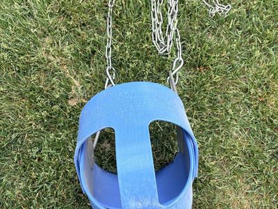 Blue Full Bucket Toddler Swing Seat w/ Chains - Playground Ready