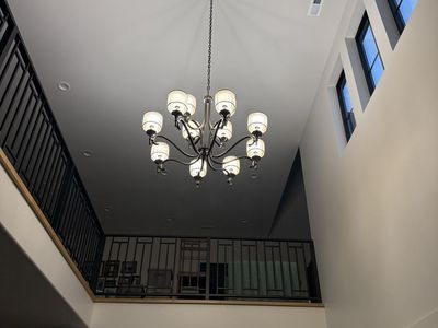 Large Foyer Chandelier - Bronze/Black Metal, 40in Diameter, 33in Height