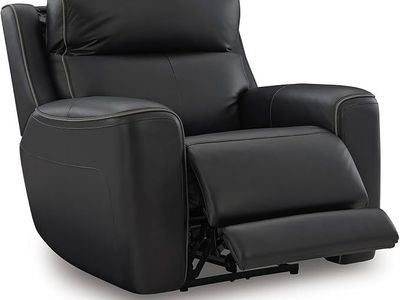 Signature Design by Ashley 5Z-Dreamlight Urban Power Recliner with Adjustable Headrest, Black