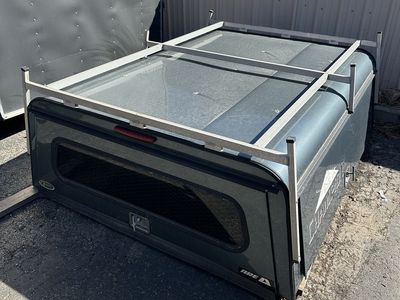 A.R.E. Commercial Truck Cap Topper with Roof Racks and Side Tool Bins