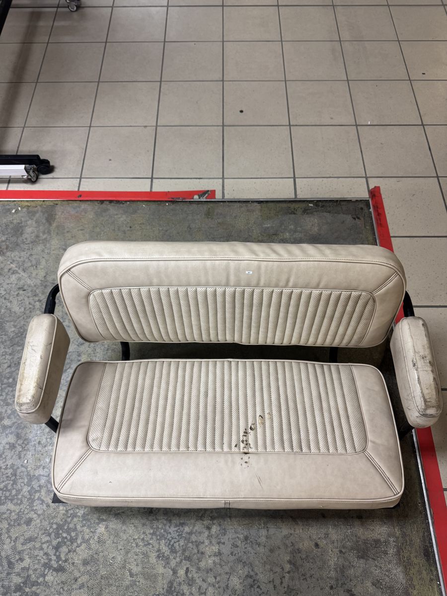 66-77 Ford Bronco Rear Jump Seat OEM White Bench