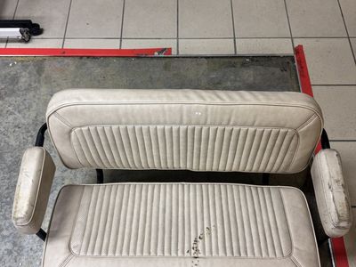 66-77 Ford Bronco Rear Jump Seat OEM White Bench