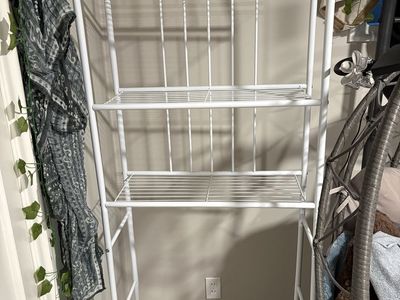 White Metal Over-the-Toilet Storage Rack with 3 Shelves