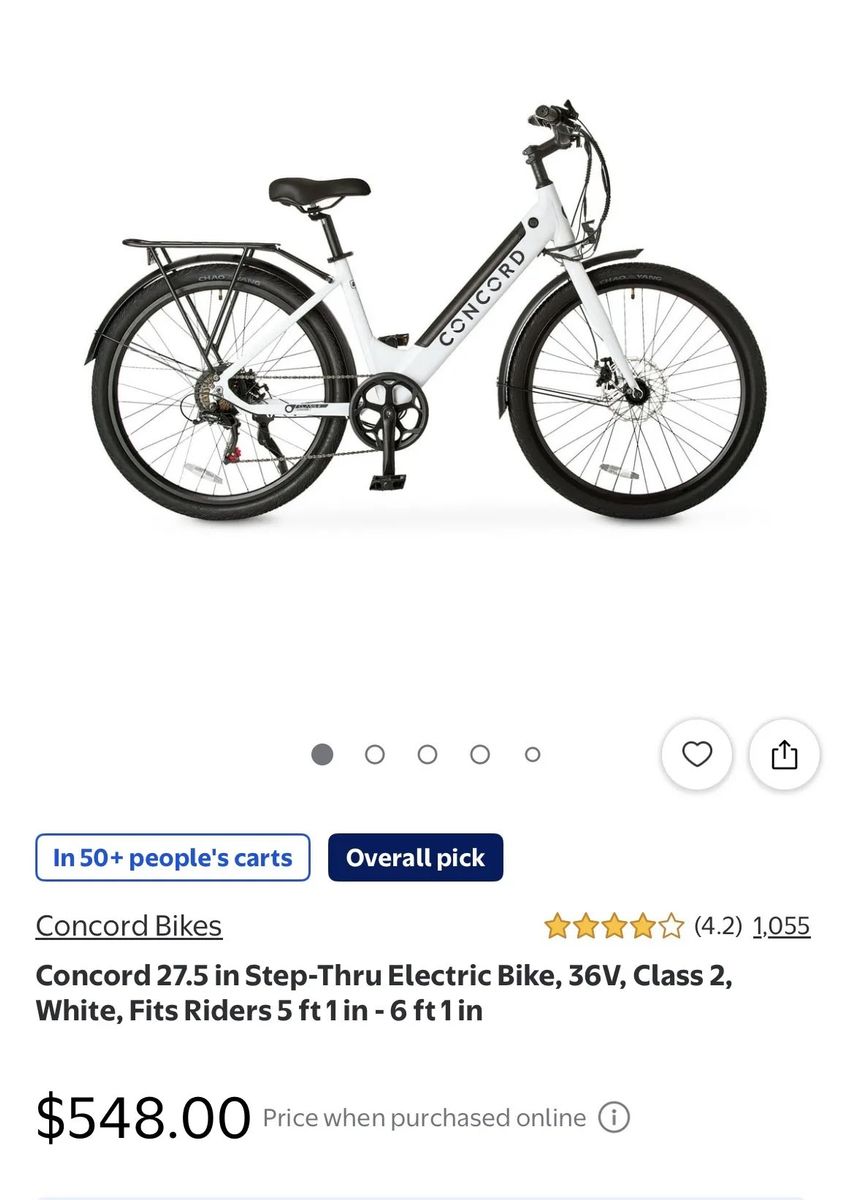 Brand New ADULT Concord E-Bike Bundle – Helmet, Seat, Rack, Bottle & Phone Holders – Never Used, Tags On