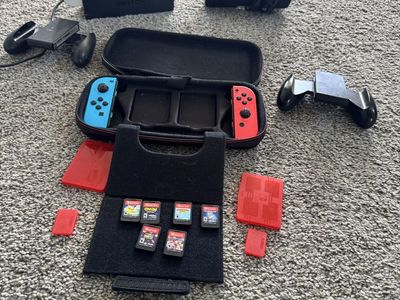 Nintendo Switch OLED Model White Console Bundle with Dock, Joy-Cons, Case & 5 Games