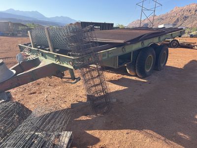 Heavy-Duty Flatbed Trailer - Industrial Grade Utility Trailer with Quad Axle Design