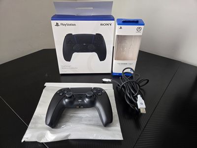 DualSense Wireless Controller, Midnight Black, For PS5 + charging cable
