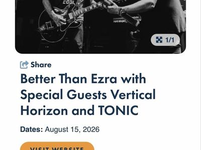 Better Than Ezra with Vertical Horizon & TONIC Concert Tickets - Aug 15, 2026