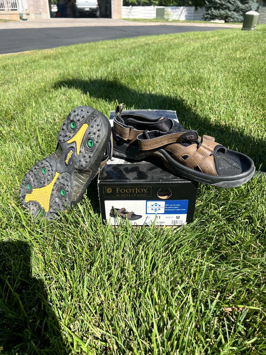 FootJoy CoolJoys Men's Golf Sandals Brown Size 11 M Style 45607 with Box